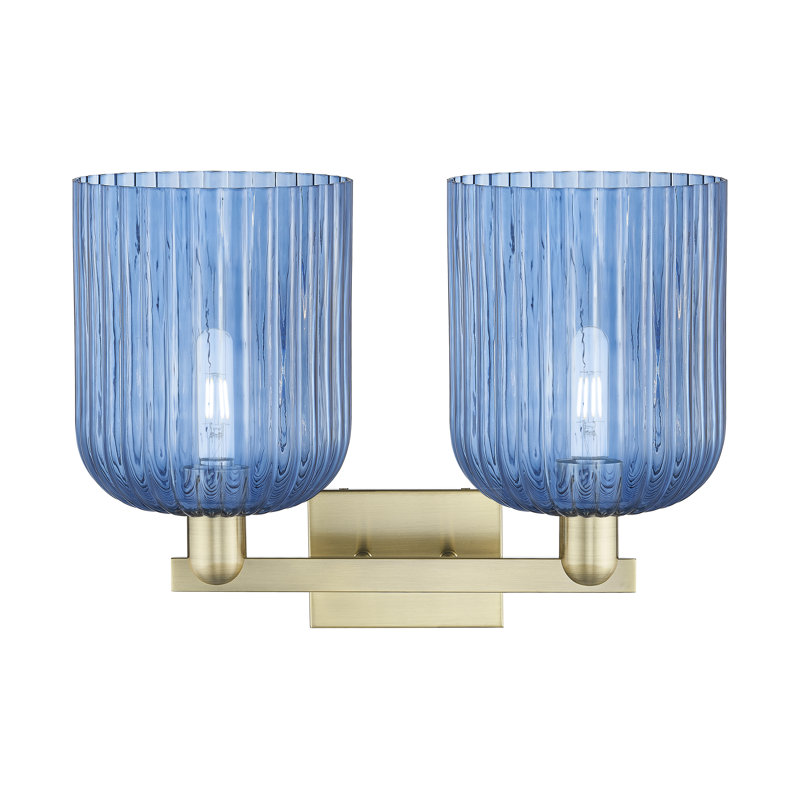 Bridal Veil 2 - Light Vanity Light, Bleu / laiton antique