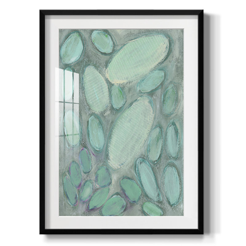 Blue Orbs II -Framed Print, 28.5" H x 20.5" W, Black