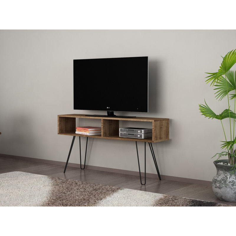Meuble télé pour téléviseur de 40 po ou moins Waxler, Noyer / Noir