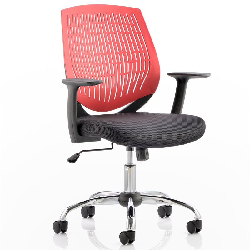 Dura Mid-Back Desk Chair, Red/Black