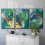 Impression tropicale encadrée sur toile 3 pièces-91886881-91886866