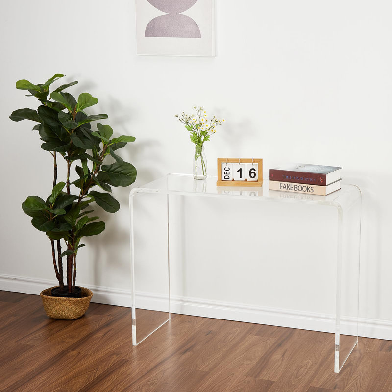 Console en acrylique, table d'appoint étroite pour le vestibule, canapé moderne pour le salon, la table d'appoint compacte