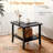 Square Metal Outdoor Side Table, 2-Tier All-Weather Patio End Table-2135499861