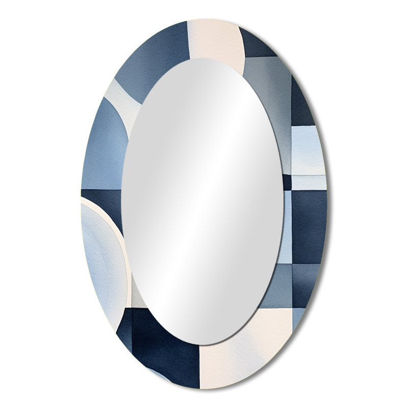 Essence Of Simplicity III - Miroir mural moderne ovale, 36 po x 24 po