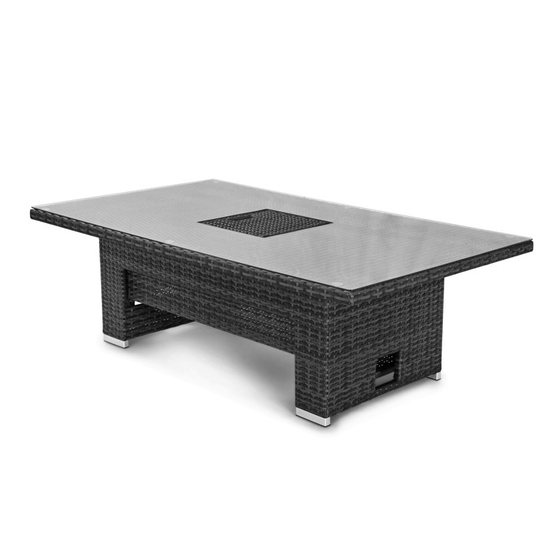 Maoli Rectangular Outdoor Dining Table , 144.5cm cm W 85cm cm D, Grey