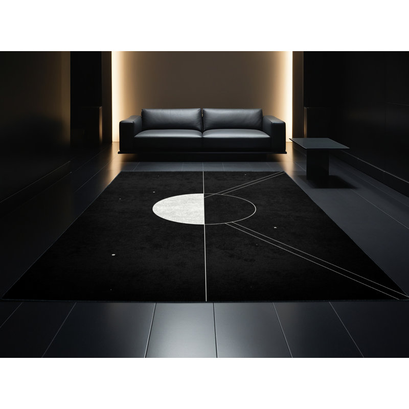 Tapis géométrique vert / noir lavable à la machine Ovetta, 2 x 5
