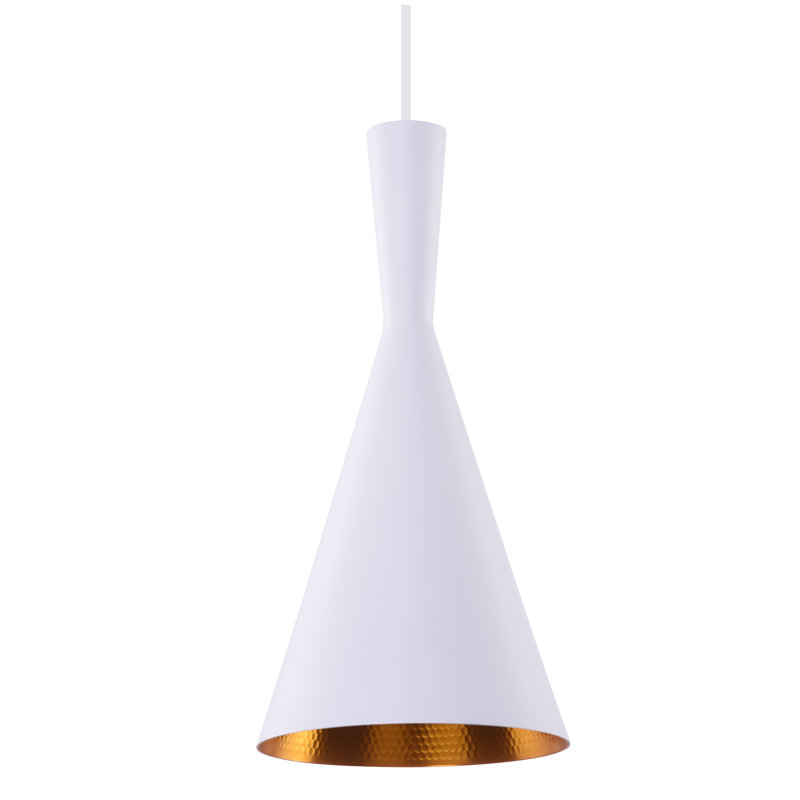 1 - Light Cone Pendant, White/Gold