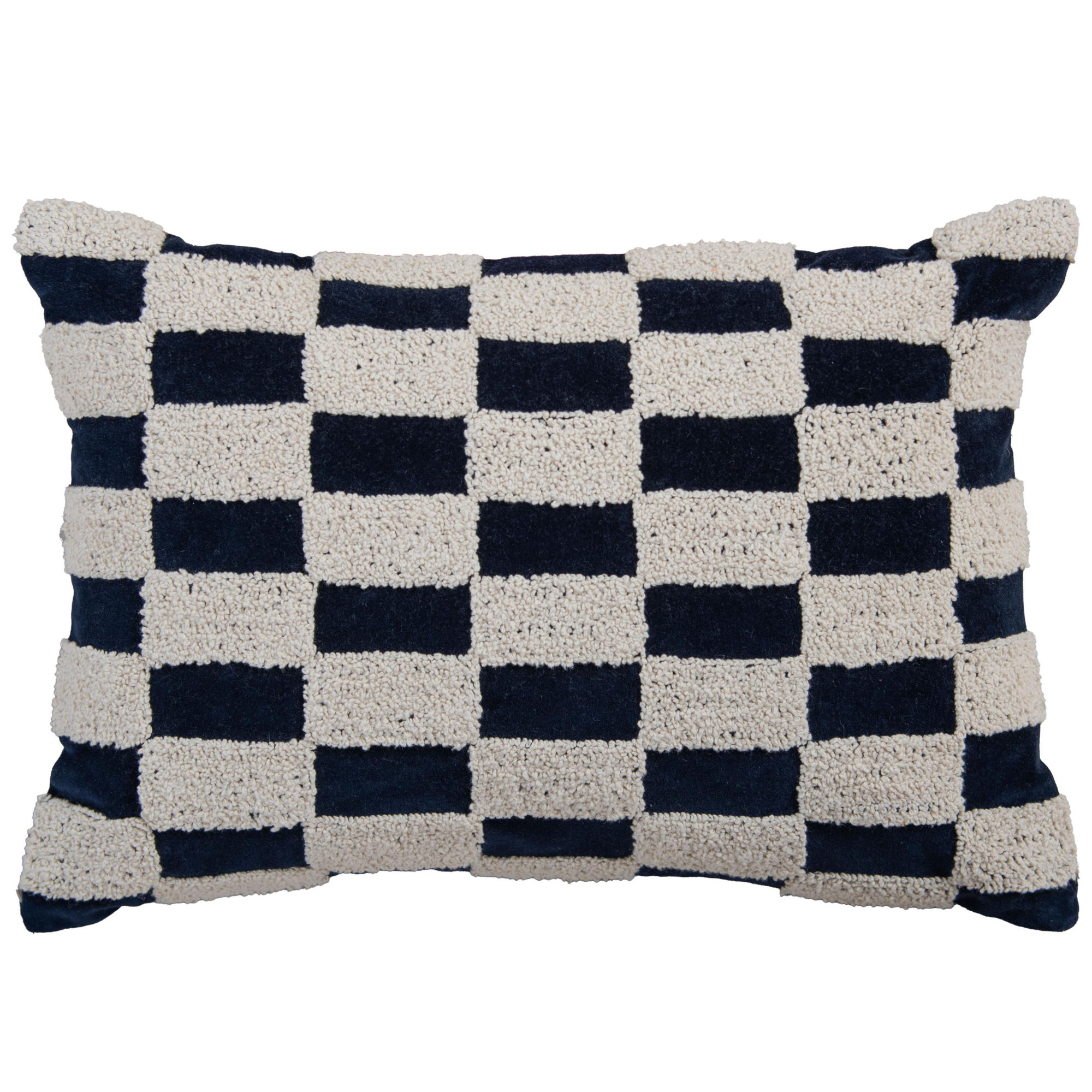 100% Cotton Throw Pillow, Blue/Natural, Down Blend