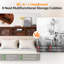 Luxury Wood Bed Frame With LED Upholstered Headboard, Charging Station-2146431928