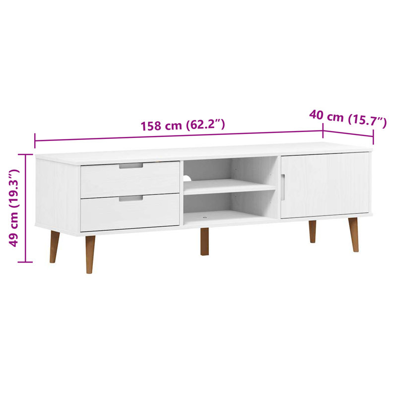 Unfinished TV Stand for TVs up to 70", White