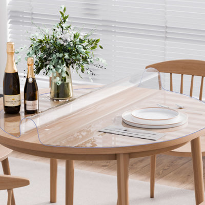 PVC Table Protector Round Clear Plastic Desk Protector