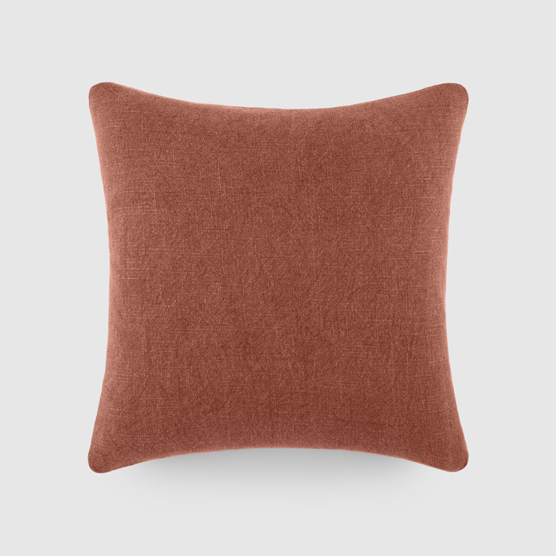 Solid Cotton Throw Pillow, Orange