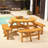 Cliffridge 8-Person Outdoor Wooden Picnic Table with Seat-1021342558