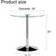 Plateau de table en verre de 35 pouces de diamètre avec pieds en métal argenté électrolytique, table de salle à manger minimaliste moderne pour diverses aventures