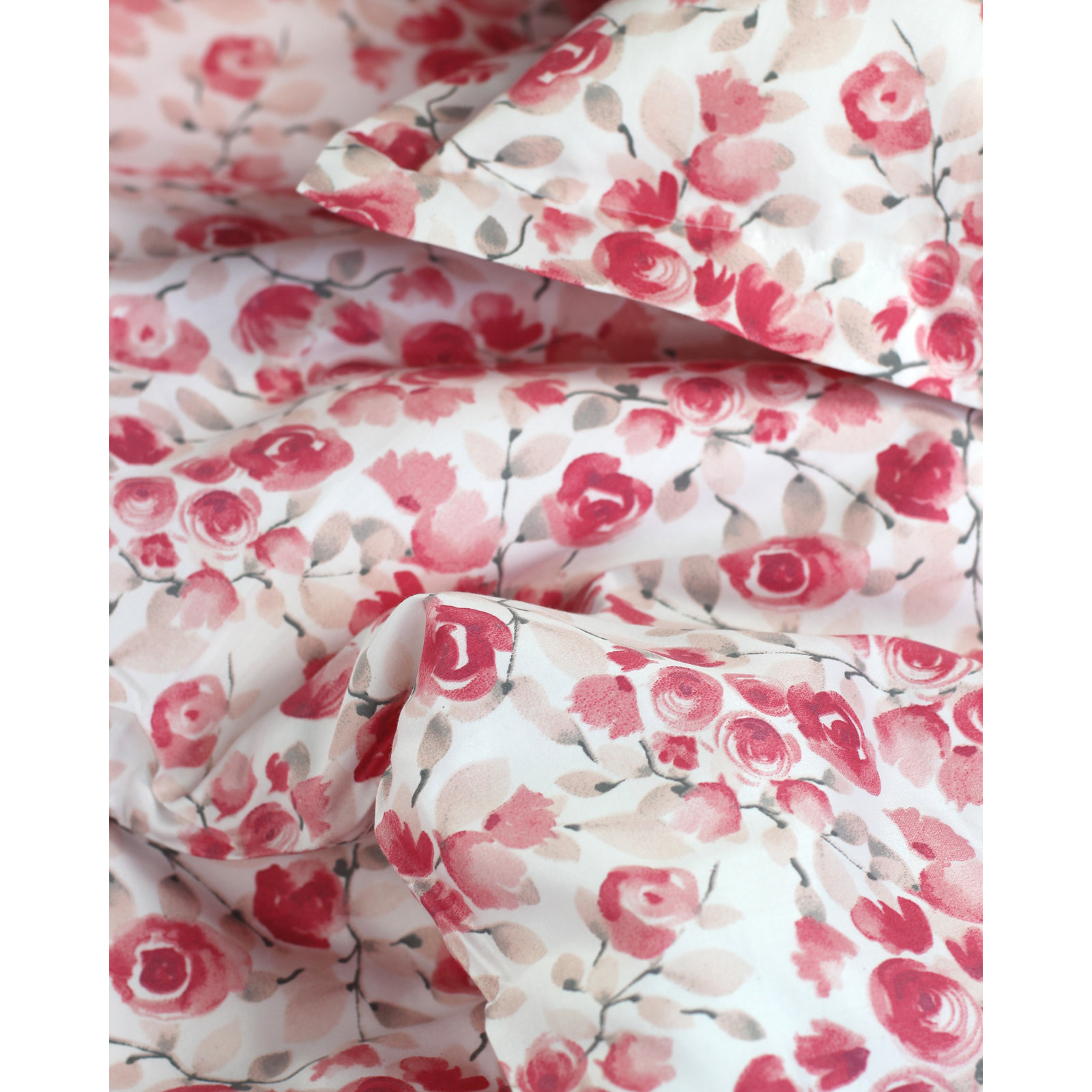 Babs Cotton Duvet Cover Set, Twin Duvet Cover + 1 Standard Sham, Red