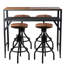 Ensembles de table et de chaises, plateau en bois robuste avec pieds en métal soudé, table de salle à manger rectangulaire avec tablette H 41,34 po H, tabourets de bar réglables H 23,22-29,13 po-1135957013-1135957008