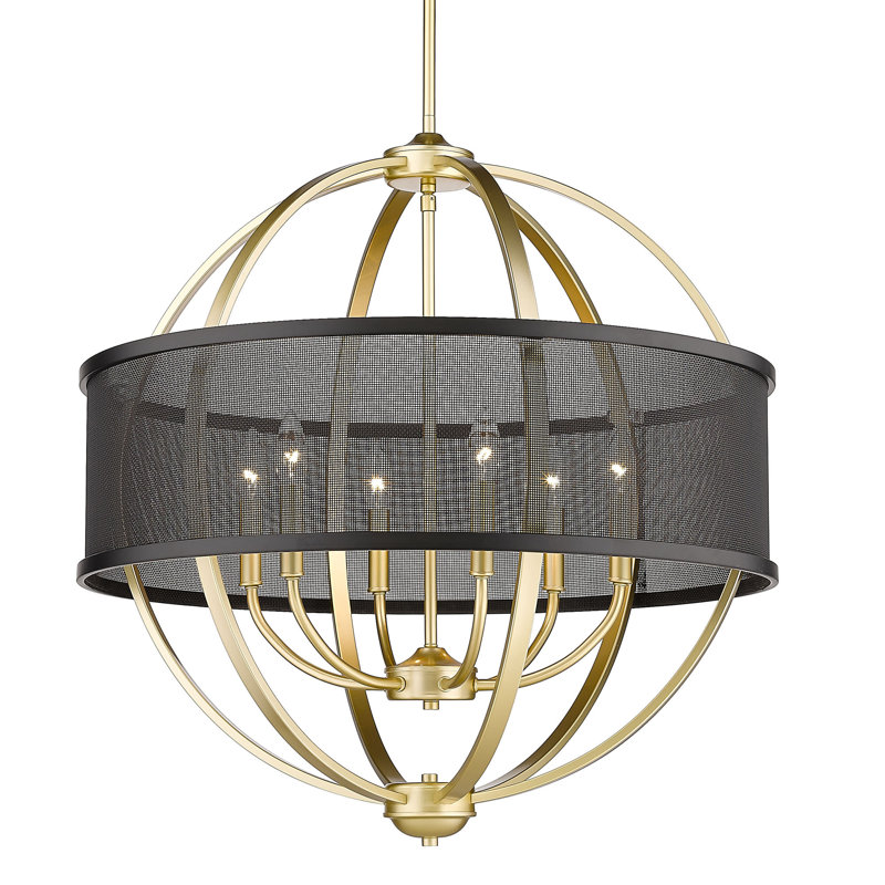 Lustre globe à 6 lumières Petitt, Or olympique, Noir mat