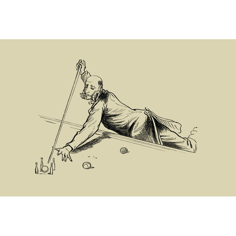 Pool Hall Antics III - Wrapped Canvas Print, 20cm H x 30cm W