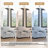 Convertible Light Gray Corduroy Tufted Sofa Bed Chair 3-In-1 Pull Out Multi-Functional Sleeper Single Chair Bed With 2 Soft Pillows, USB Outlet and  Cup Holder-1458289991