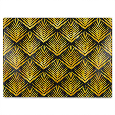 Geometric Flower Pattern Glass Chopping Board