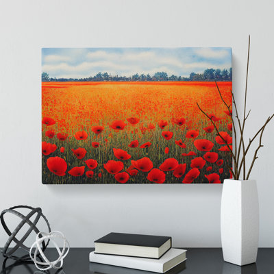 Watercolour Poppy Field Vol.1 - Wrapped Canvas