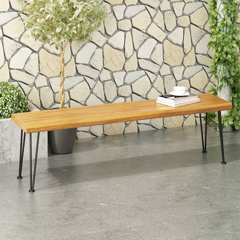 BANC ZT INDUSTRIEL EN BOIS ET MÉTAL RECTANGULAIRE