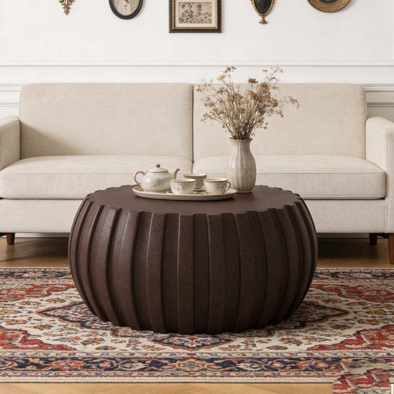 Table basse moderne imperméable 35,43 po, Brun