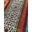 Tapis en laine et coton bleu sarcelle original noué à la main à motif mamelouk