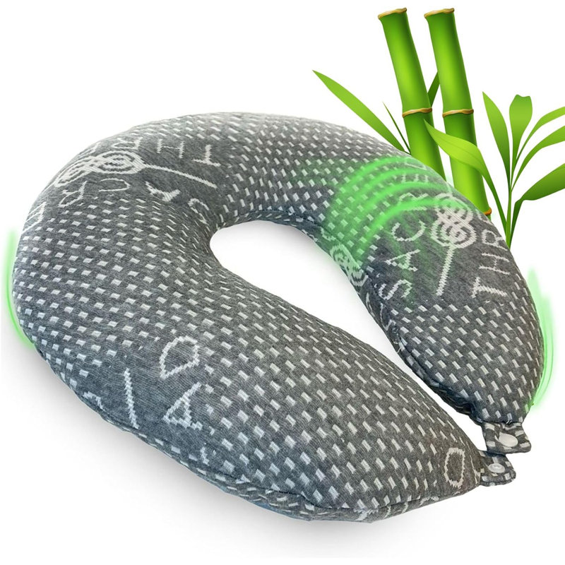 Oreiller de voyage en mousse à mémoire de forme, housse en rayonne de bambou, soutien pour la tête et le cou, oreiller en forme de U rafraîchissant