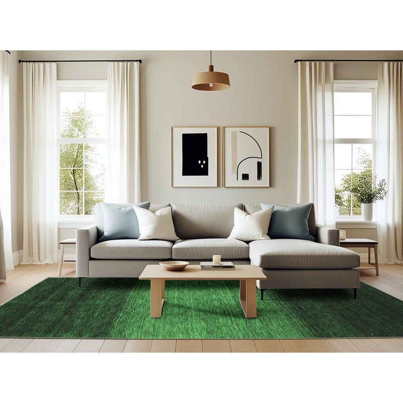 Washable Abstract Indoor Rug, Rectangle 6' x 9'