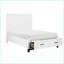 Lit plateforme double en bois avec tiroirs de rangement