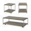 Table basse rectangulaire avec plateau en bois manufacturé et tablette