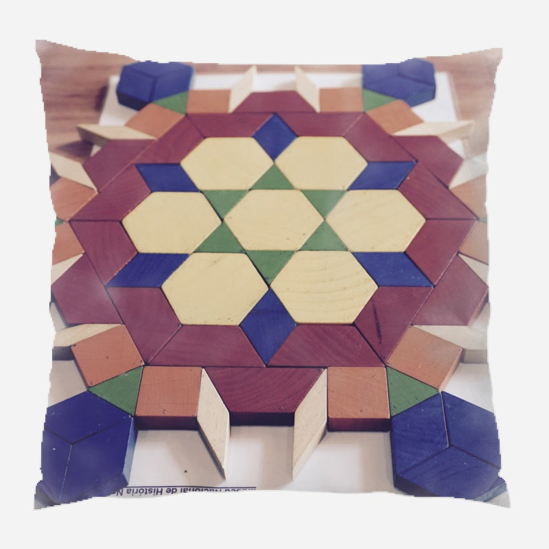 Geometric Microsuede Reversible Throw Pillow