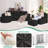 104.92" L-Shaped Corduroy Compression Sectional Sofa Set with Compression Lounge Chair & Ottoman-2042833427