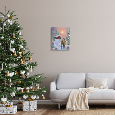 «Holiday Horses Winter Scene» sur toile