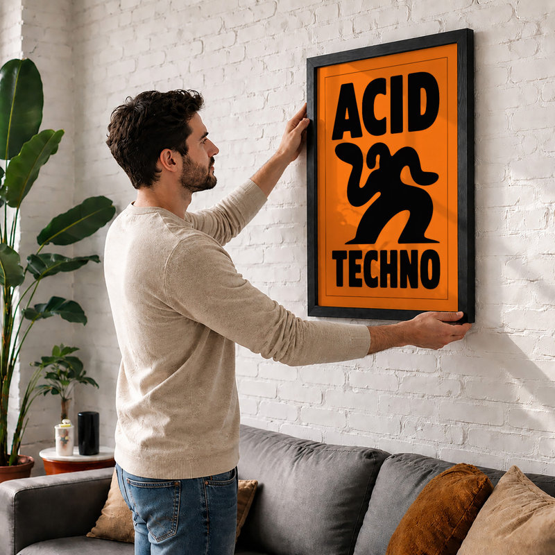 Acid Techno Typography - Print, Unframed, A2 - 59.4 x 42.0 cm
