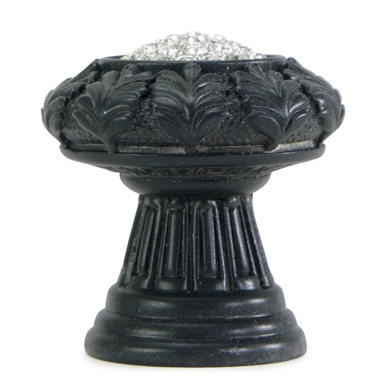 VERONA KNOB; CLEAR CRYSTAL;, Black, 1 3/8"