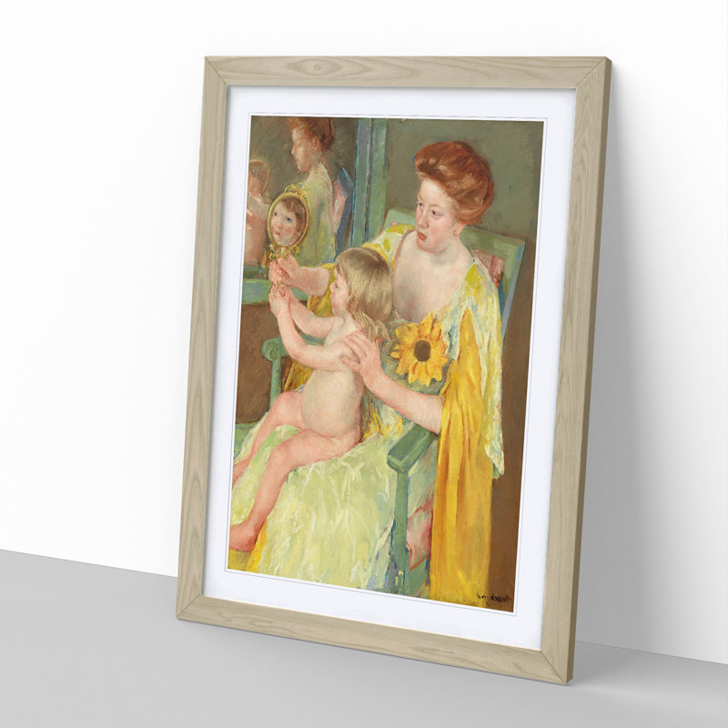 Mother and Child Vol.1 by Mary Cassatt - Framed Print, Oak Framed, 36cm H x 27cm W x 2cm D