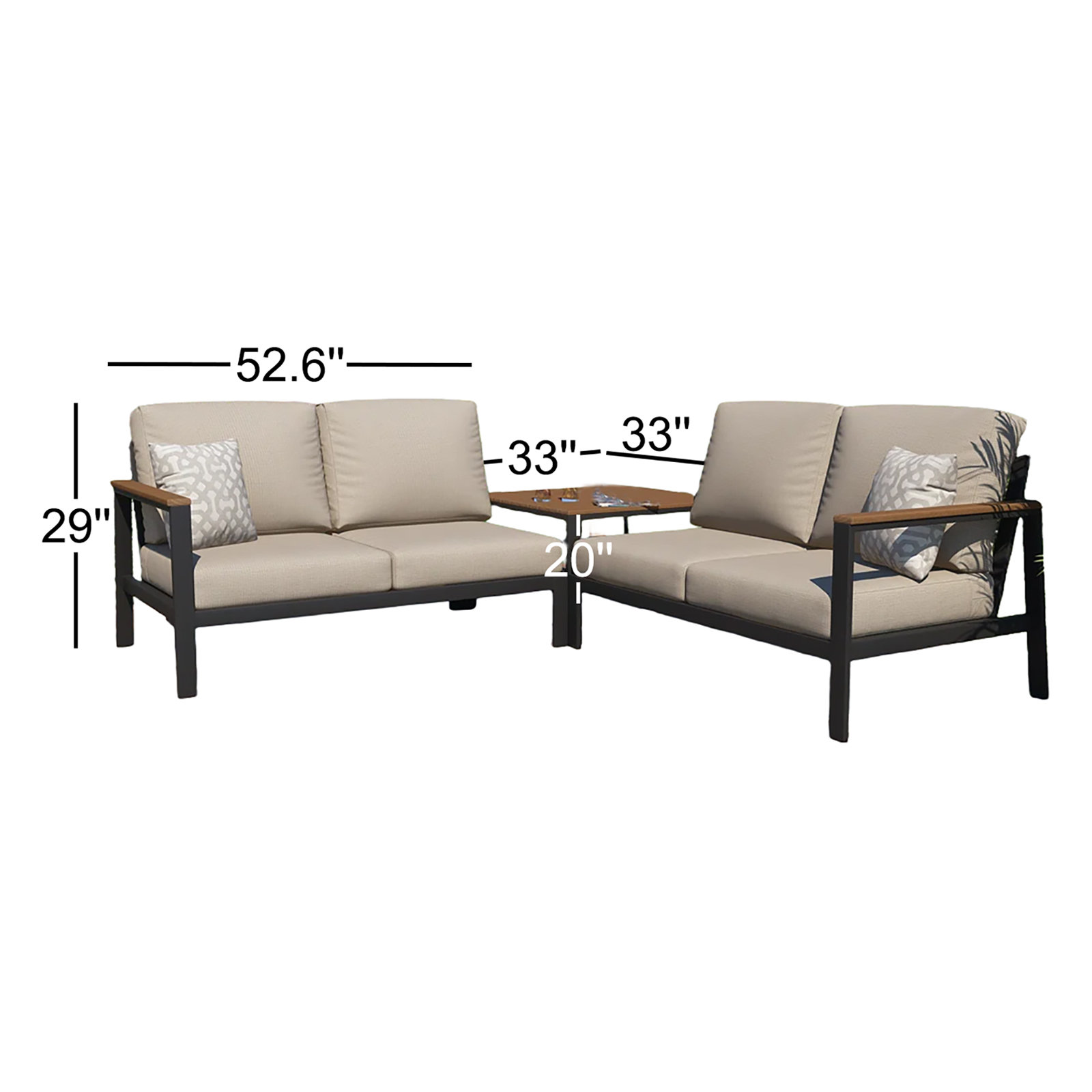 4-Person Patio Seating Group, Cast Silver Sunbrella®