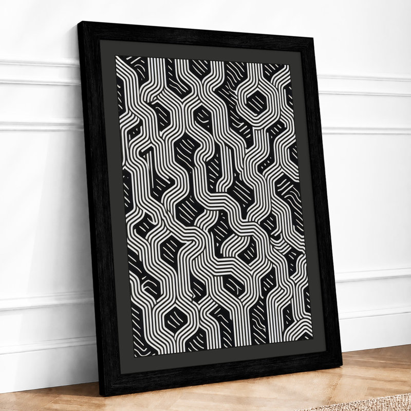 Interlocking Optical Flow Geometric - Print, A1 - 84.1 x 59.4 cm, Black