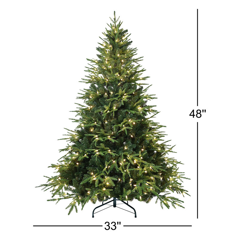 Arbre de Noël artificiel épinette vert pré-éclairé, H 4 pi