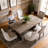 Farmhouse Upholstered Side Chairs Set of 6, Vintage Solid Wood Kitchen Dining Chairs with Nailhead Trim & High Back Support, 350lbs Weight Capacity-108722456-157801614