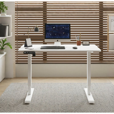 Bureau debout électrique 55 po - Table de luxe moderne réglable en hauteur pour le bureau à domicile, l'ordinateur et les jeux