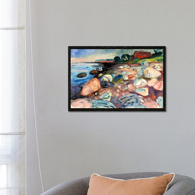 Shore with the Red House, 1904 by Edvard Munch - 1 Piece Wall Art on Canvas