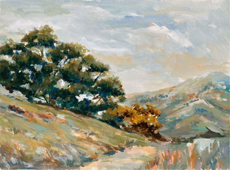 Through The Path Painting by Sara Brown, 24" H x 32" W x 1.5" D, Outdoor