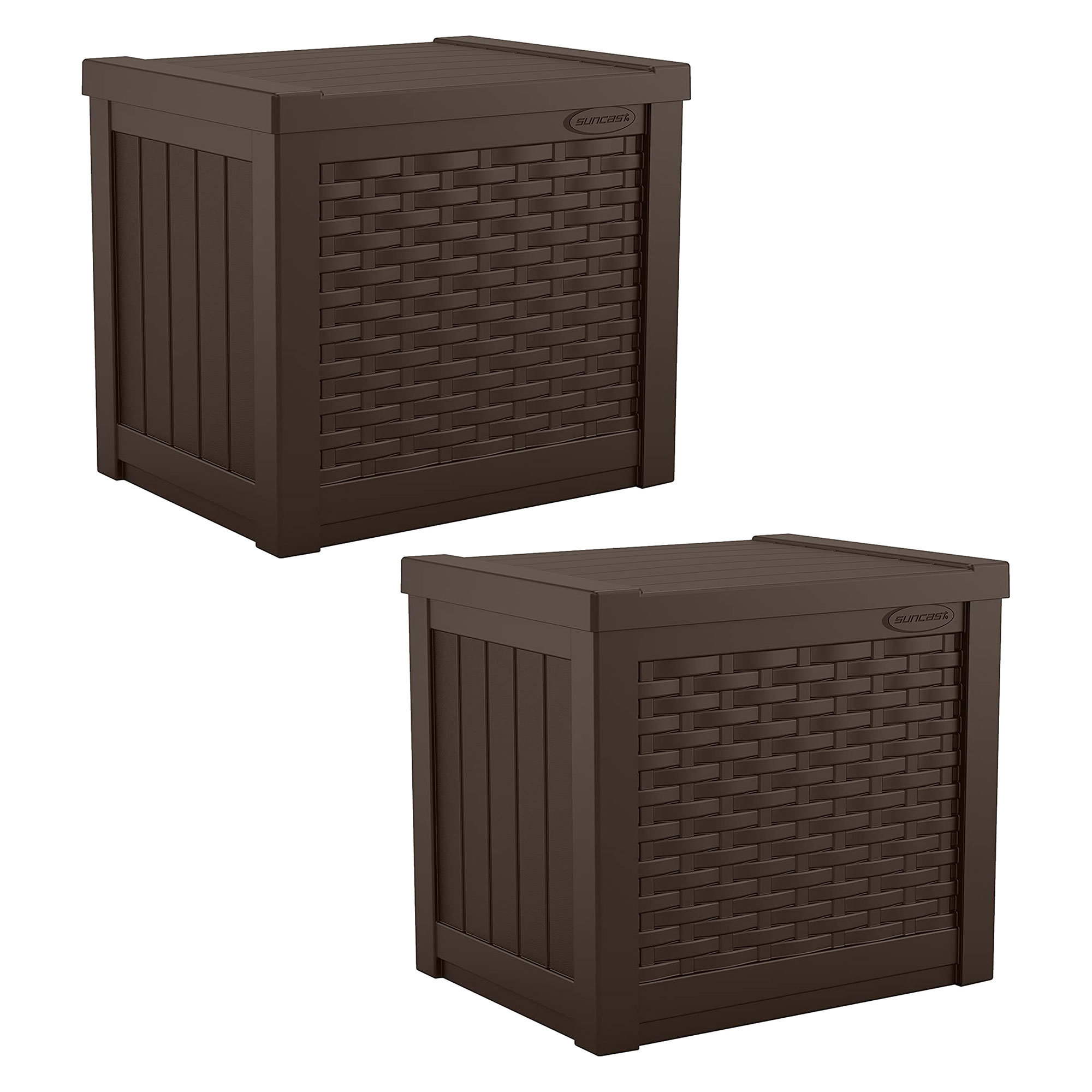 Devoko 32 Gallon Outdoor Resin Deck Box with Seat, Black 