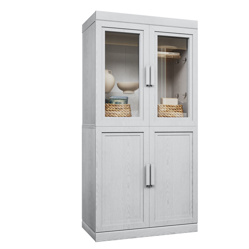 Vitrine Fordwich avec tablettes en verre trempé 72 po, Blanc