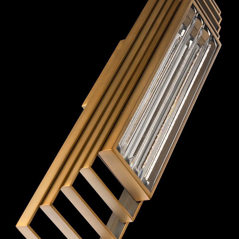 Terrace 1 Light Crystal LED Wall Sconce, Aged Brass