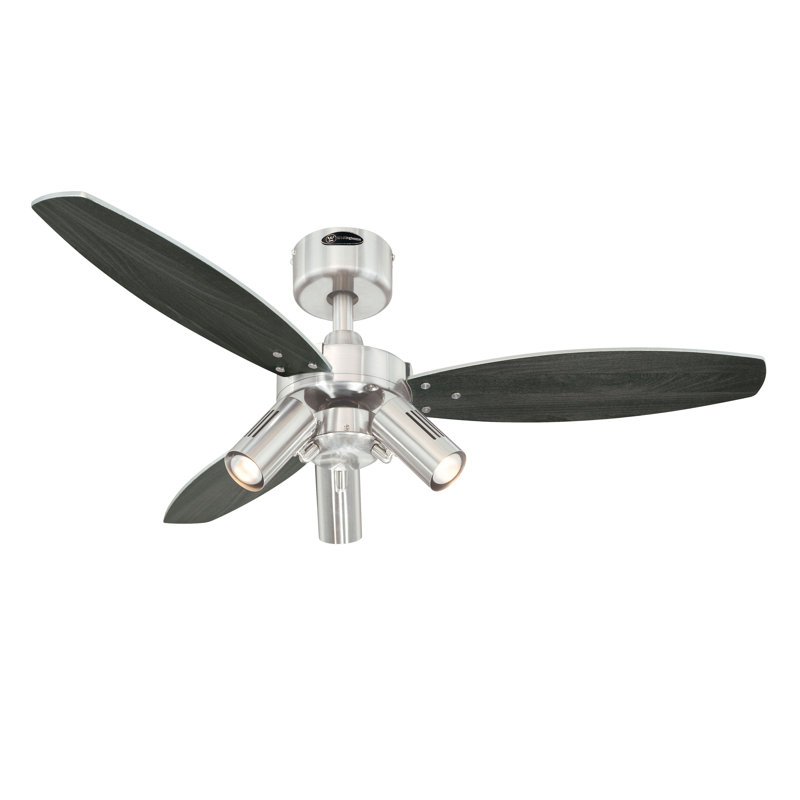 105Cm Kepner 3 - Blade Ceiling Fan with Remote Control and Light Kit Included