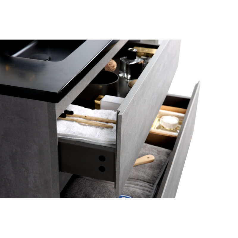 Olivia-Grace 35.5" Wall-Mounted Single Bathroom Vanity